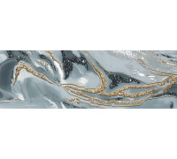 Декоративная плитка Alma Ceramica DWA11TOR616 Tori 60x20 синий рельефная / глазурованная глянцевая волнистая