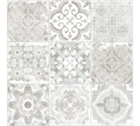 Керамогранит Alma Ceramica GFU04CTR17R Country 60x60 белый / серый сахарный с орнаментом