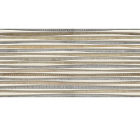 Настенная плитка Alma Ceramica TWU09LRS74R Lorens 49.4x24.3 бежевая / коричневая глянцевая под полосы