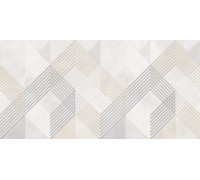 Настенная плитка Alma Ceramica TWU09RVL014 Rivoli 50x24.9 серая / кремовая глянцевая под камень / с орнаментом