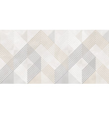 Настенная плитка Alma Ceramica TWU09RVL014 Rivoli 50x24.9 серая / кремовая глянцевая под камень / с орнаментом