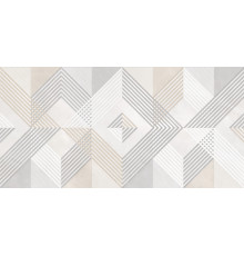 Настенная плитка Alma Ceramica TWU09RVL024 Rivoli 50x24.9 серая / кремовая глянцевая под камень / с орнаментом