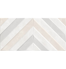 Настенная плитка Alma Ceramica TWU09RVL407 Rivoli 50x24.9 серая / кремовая глянцевая под камень / полосы