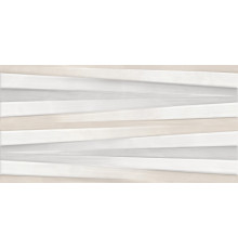 Настенная плитка Alma Ceramica TWU09RVL704 Rivoli 50x24.9 серая / кремовая глянцевая под камень / полосы