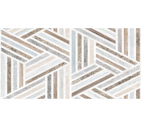 Настенная плитка Alma Ceramica TWU09TON014 Stone 50x24.9 бежевая / белая / голубой / коричневая матовая геометрия / под камень / полосы