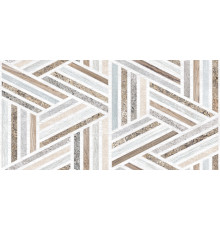 Настенная плитка Alma Ceramica TWU09TON014 Stone 50x24.9 бежевая / белая / голубой / коричневая матовая геометрия / под камень / полосы