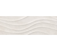 Настенная плитка Alma Ceramica TWU12RLT18R Rialto 74x24.6 светло бежевая матовая рельефная волнистая / под камень