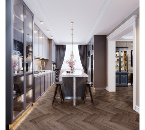 SPC CronaFloor Herringbone Дуб Тулуза H001 (128x640x4,5 мм, 0,3 мм) (16 шт./1,31 м2)