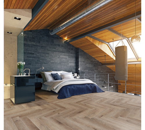 SPC CronaFloor Herringbone Дуб Монпелье H004 (128x640x4,5 мм, 0,3 мм) (16 шт./1,31 м2)