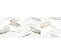 Настенная плитка Delacora WT15DLA55R Delta Chevron 24.6x74 серо-белая глянцевая под мрамор / орнамент