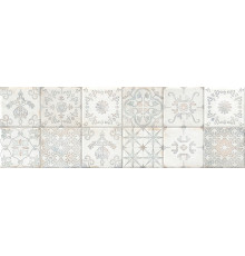 Настенная плитка Delacora WT93LCA07 Maiolica 30x90 серая глянцевая пэчворк / с орнаментом