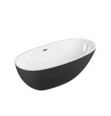 Ванна отдельностоящая Grossman Fly GR-1104MB (170х75х58) цвет черный/белый матовый