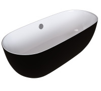 Ванна отдельностоящая Grossman Classic GR-2502MB (160х80х58) цвет черный/белый матовый