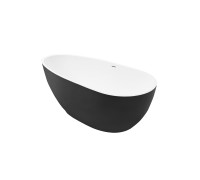 Ванна отдельностоящая Grossman Fly GR-1102MB (170х80х60) цвет черный/белый матовый