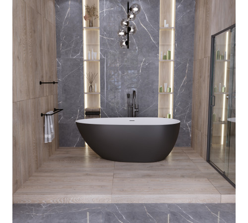 Ванна отдельностоящая Grossman Fly GR-1102MB (170х80х60) цвет черный/белый матовый