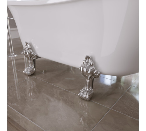 Ванна отдельностоящая Grossman Retro GR-1002 (162х71х77) цвет белый, ножки хром