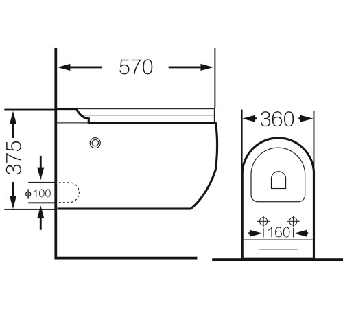 Унитаз подвесной Grossman impuls GR-5502 (570х360х375) безободковый,белый с тонкой крышкой,микролифт