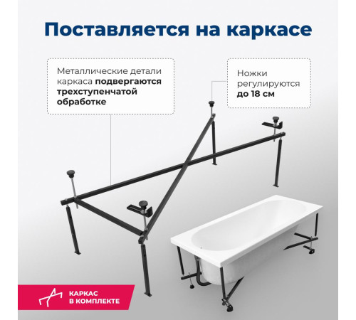 Акриловая ванна Aquanet Nord 160x70 (с каркасом)