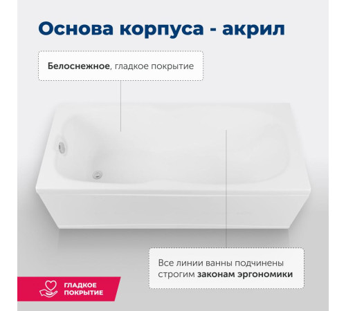 Акриловая ванна Aquanet Riviera 180x80 (с каркасом)