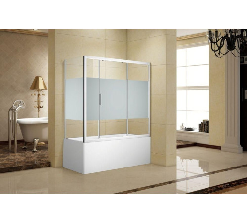 Шторка на ванну c боковой стенкой Aquanet Practic AE10-B-170H150U-CP + AE10-F-75H150U-CP
