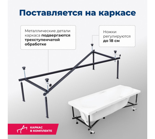 Акриловая ванна Aquanet Dali 170x70 (с каркасом)