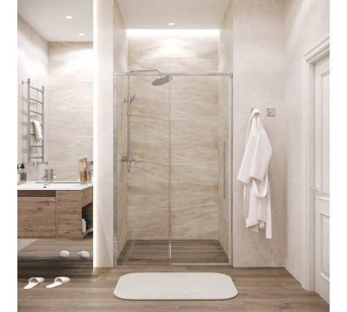 Дверь в нишу Grossman Galaxy 100.K33.01.100.10.00 (100х195) хром,стекло прозрачное,раздвижная