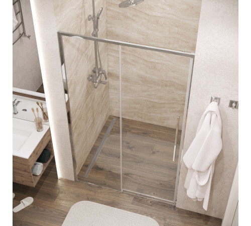 Дверь в нишу Grossman Galaxy 100.K33.01.100.10.00 (100х195) хром,стекло прозрачное,раздвижная