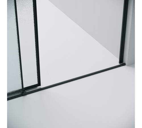 Дверь в нишу Grossman Galaxy 100.K33.01.140.21.02 (140х195) черный матовый,стекло шиншилла,раздвижная