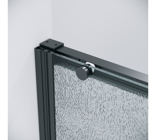 Дверь в нишу Grossman Galaxy 100.K33.01.140.21.02 (140х195) черный матовый,стекло шиншилла,раздвижная