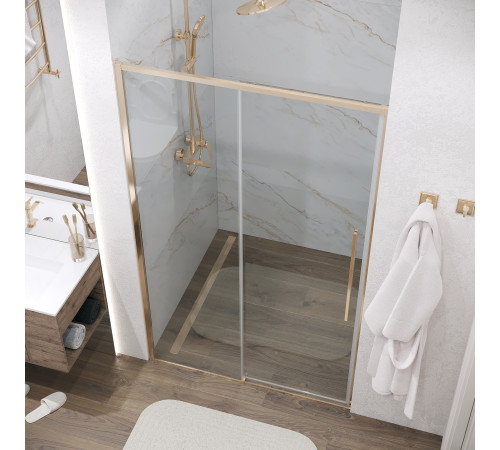 Дверь в нишу Grossman Galaxy 100.K33.01.140.32.00 (140х195) золото сатин,стекло прозрачное,раздвижная