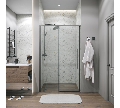 Дверь в нишу Grossman Galaxy 100.K33.01.100.42.00 (100х195) графит сатин,стекло прозрачное,раздвижная