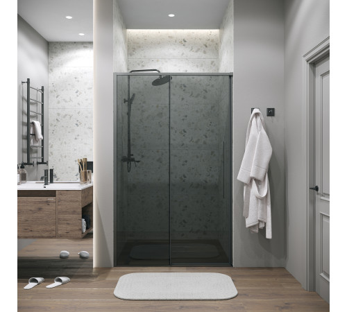 Дверь в нишу Grossman Galaxy 100.K33.01.100.42.10 (100х195) графит сатин,стекло тонированное,раздвижная