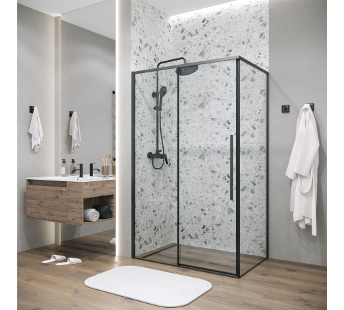 Боковая стенка Grossman Galaxy 200.K33.01.70.21.00 (70х195) черный матовый,стекло прозрачное