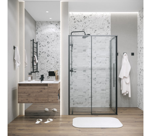 Боковая стенка Grossman Galaxy 200.K33.01.80.21.02 (80х195) черный матовый,стекло шиншилла