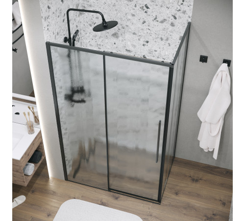 Боковая стенка Grossman Galaxy 200.K33.01.80.21.02 (80х195) черный матовый,стекло шиншилла