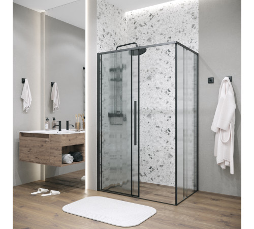 Боковая стенка Grossman Galaxy 200.K33.01.80.21.02 (80х195) черный матовый,стекло шиншилла