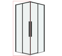 1/2 душевого ограждения Grossman Galaxy 1/2.K33.01.11.21.00 (110х195) черный матовый,стекло прозрачное