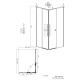 Душевое ограждение Grossman Galaxy 1/2.K33.01.11.21.02-1/2.K33.01.80L.21.02 (110х80х195) раздвижная,черный матовый,стекло шиншилла