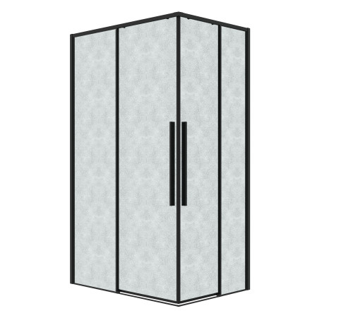 Душевое ограждение Grossman Galaxy 1/2.K33.01.70.21.02-1/2.K33.01.11L.21.02 (70х110х195) раздвижная,черный матовый,стекло шиншилла