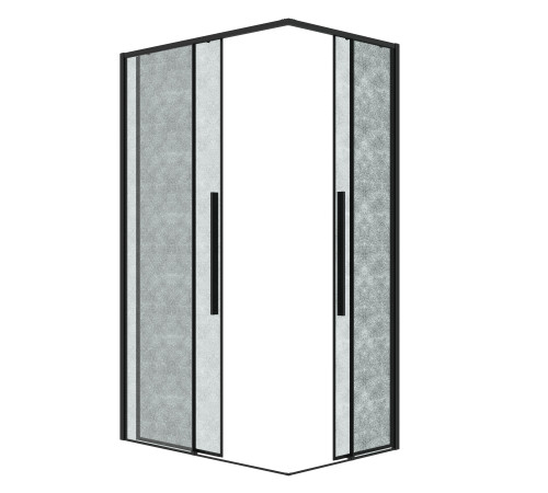 Душевое ограждение Grossman Galaxy 1/2.K33.01.70.21.02-1/2.K33.01.11L.21.02 (70х110х195) раздвижная,черный матовый,стекло шиншилла