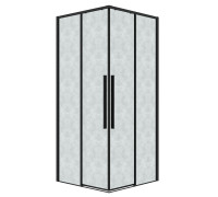 Душевое ограждение Grossman Galaxy 300.K33.01.1010.21.02 (100х100х195) квадрат,раздвижная,черный матовый,стекло шиншилла