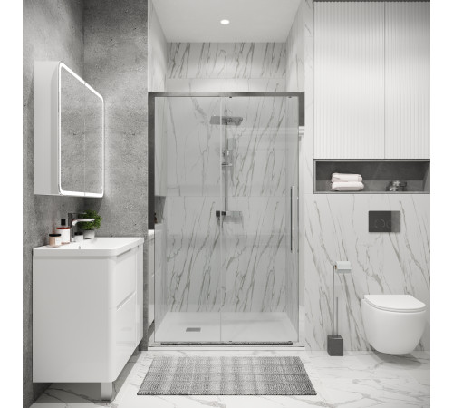 Дверь в нишу Grossman Cosmo 100.K33.02.100.10.00 (100х195) хром,стекло прозрачное,раздвижная