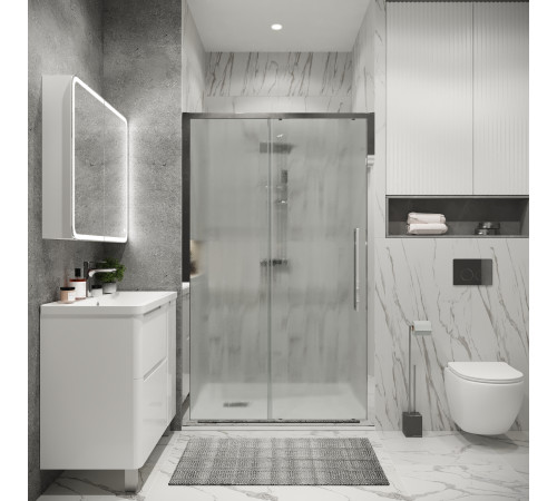 Дверь в нишу Grossman Cosmo 100.K33.02.100.10.02 (100х195) хром,стекло шиншилла,раздвижная