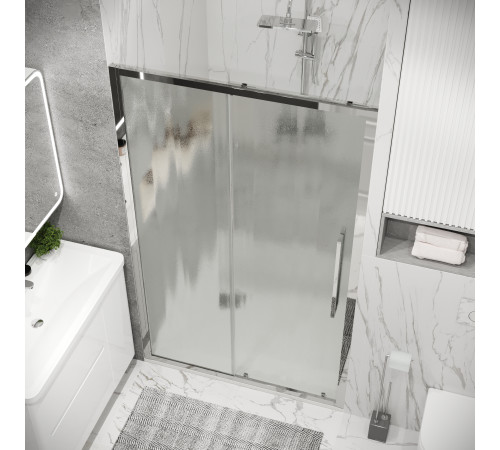 Дверь в нишу Grossman Cosmo 100.K33.02.100.10.02 (100х195) хром,стекло шиншилла,раздвижная