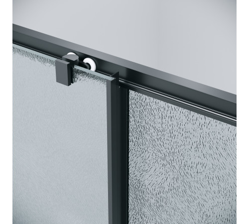 Дверь в нишу Grossman Cosmo 100.K33.02.120.21.02 (120х195) черный матовый,стекло шиншилла,раздвижная