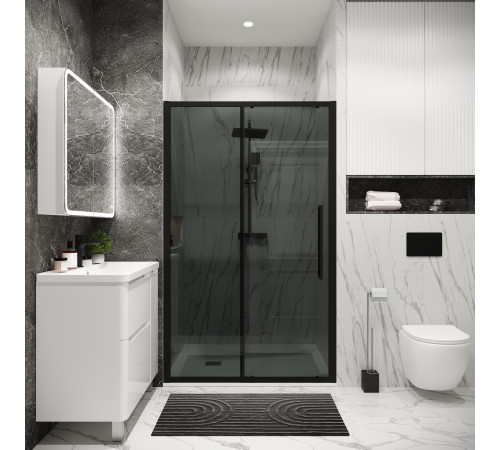 Дверь в нишу Grossman Cosmo 100.K33.02.130.21.10 (130х195) черный матовый,стекло тонированное,раздвижная