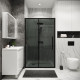 Дверь в нишу Grossman Cosmo 100.K33.02.130.21.10 (130х195) черный матовый,стекло тонированное,раздвижная