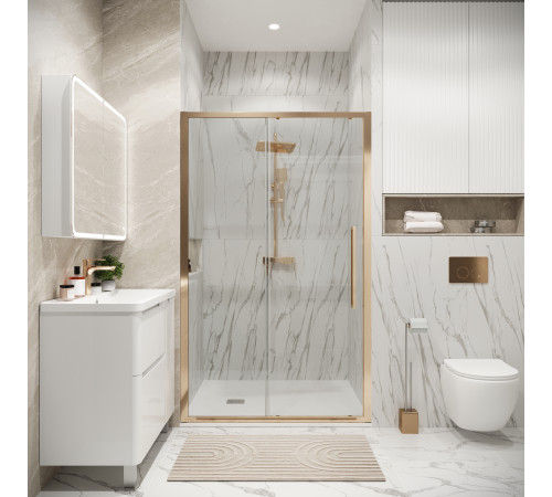 Дверь в нишу Grossman Cosmo 100.K33.02.120.32.00 (120х195) золото сатин,стекло прозрачное,раздвижная