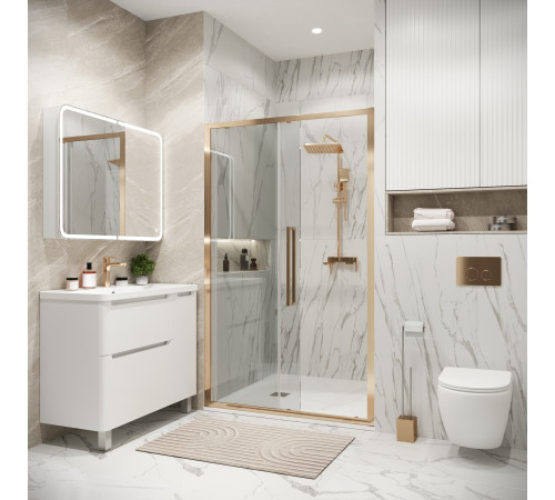 Дверь в нишу Grossman Cosmo 100.K33.02.120.32.00 (120х195) золото сатин,стекло прозрачное,раздвижная