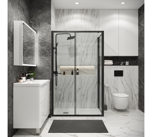 Боковая стенка Grossman Cosmo 200.K33.02.70.21.00 (70х195) черный матовый,стекло прозрачное